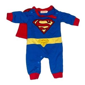 Vintage Superman Baby Costume 20 In Tall Snap On Cape DC Comics 1 Year Old